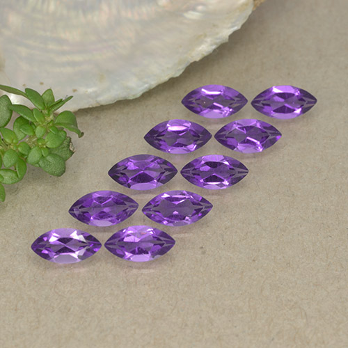 Intense Violet Аметист Камень - 0.2ct Фасетная Маркиза (ID: 493901)