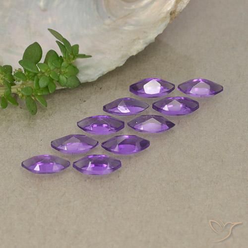 Amethyst Gemstones in 5.9 x 3 mm Size for Sale, Amethyst Stones in Vivid Violet Color