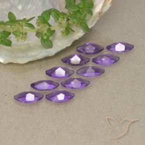 Amethyst Gemstones in 5.9 x 3 mm Size for Sale, Amethyst Stones in Intense Violet Color