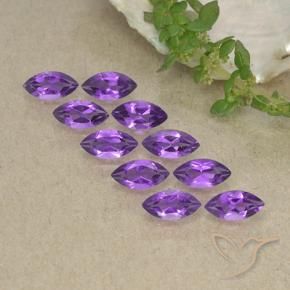 2.43 ctw Violet Amethyst Stones, Natural Amethyst in Marquise Facet Shape for Sale
