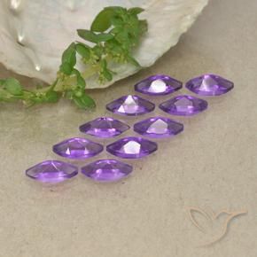 Amethyst Gemstones in 6 x 3 mm Size for Sale, Amethyst Stones in Medium Violet Color