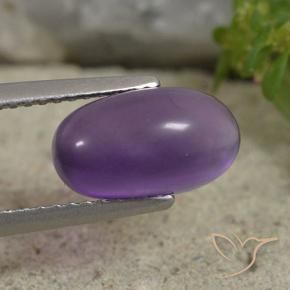 2.77 ct Violet Amethyst Stone, Natural Amethyst in Oval Cabochon Shape for Sale