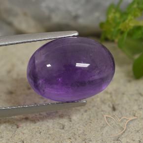 7.66 ct Violet Amethyst Stone, Natural Amethyst in Oval Cabochon Shape for Sale