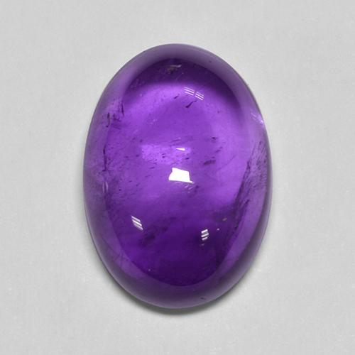 Medium-Light Violet Amethyst Gem - 6.5ct Oval Cabochon (ID: 494070)