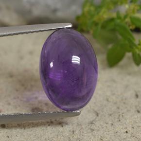 Medium Violet Amethyst Gem - 6.7ct Oval Cabochon (ID: 494072)