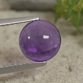Reddish Violet Amethyst Gem - 1.8ct Round Cabochon (ID: 494073)