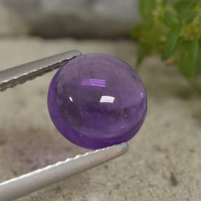 1.77 ct Violet Amethyst Stone, Natural Amethyst in Round Cabochon Shape for Sale