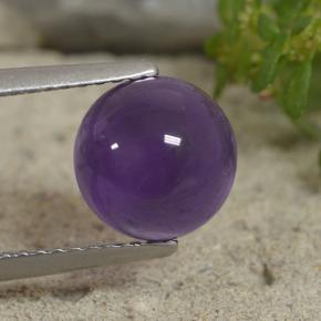 Medium-Light Violet Amethyst Gem - 2.5ct Round Cabochon (ID: 494074)