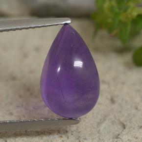 Violeta rojizo Amatista Gema - 4.2ct Cabujón Pera (ID: 494075)