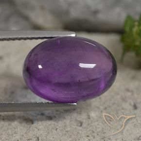 7.44 ct Violet Amethyst Stone, Natural Amethyst in Oval Cabochon Shape for Sale