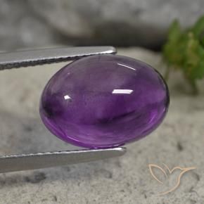 7.11 ct Violet Amethyst Stone, Natural Amethyst in Oval Cabochon Shape for Sale