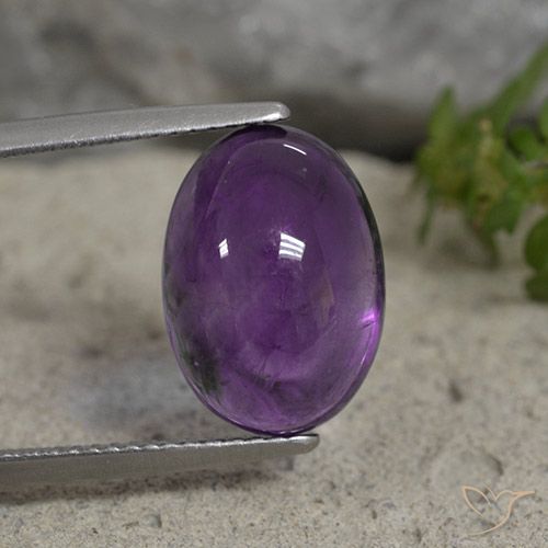 6.07ct Natural Medium Violet Amethyst, Oval, Transparent