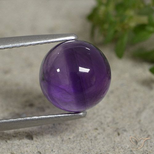 Medium Violet Amethyst Gem - 2.6ct Round Cabochon (ID: 494082)