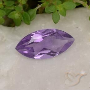 1.52 ct Violet Amethyst Stone, Natural Amethyst in Marquise Facet Shape for Sale
