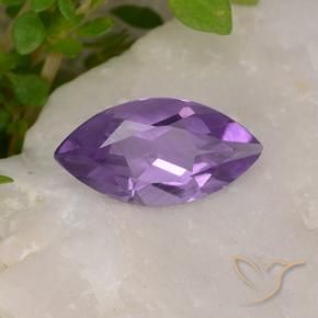 1.51 ct Violet Amethyst Stone, Natural Amethyst in Marquise Facet Shape for Sale