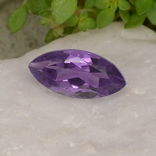 Medium Violet Amethyst Gem - 2ct Marquise Facet (ID: 494438)