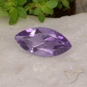 1.61 ct Violet Amethyst Stone, Natural Amethyst in Marquise Facet Shape for Sale