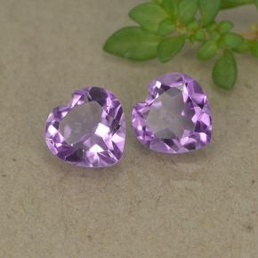 1.30 ctw Violet Amethyst Stones, Natural Amethyst in Heart Facet Shape for Sale
