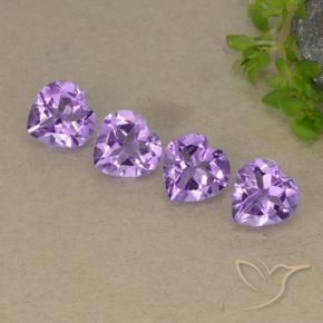 2.68 ctw Violet Amethyst Stones, Natural Amethyst in Heart Facet Shape for Sale