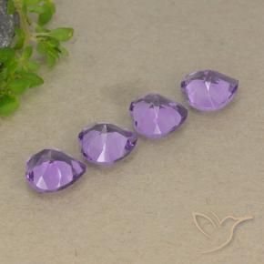 Amethyst Gemstones in 6 x 6 mm (calibrated) Size for Sale, Amethyst Stones in Medium Purplish Violet Color
