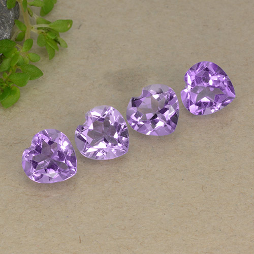 Medium Violet Amethyst Gem - 0.7ct Heart Facet (ID: 497243)