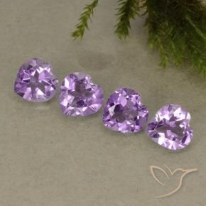 2.78 ctw Violet Amethyst Stones, Natural Amethyst in Heart Facet Shape for Sale