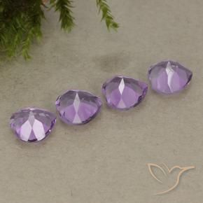 Amethyst Gemstones in 6 x 6 mm (calibrated) Size for Sale, Amethyst Stones in Medium Purplish Violet Color