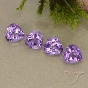 2.69 ctw Violet Amethyst Stones, Natural Amethyst in Heart Facet Shape for Sale