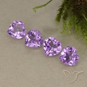 2.80 ctw Violet Amethyst Stones, Natural Amethyst in Heart Facet Shape for Sale
