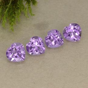Medium Purplish Violet Amethyst Gem - 0.7ct Heart Facet (ID: 497248)