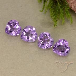 2.72 ctw Violet Amethyst Stones, Natural Amethyst in Heart Facet Shape for Sale