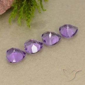 Amethyst Gemstones in 6 x 6 mm (calibrated) Size for Sale, Amethyst Stones in Deep Purplish Violet Color