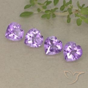 2.81 ctw Violet Amethyst Stones, Natural Amethyst in Heart Facet Shape for Sale