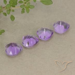 Amethyst Gemstones in 6 x 6 mm (calibrated) Size for Sale, Amethyst Stones in Medium Purplish Violet Color