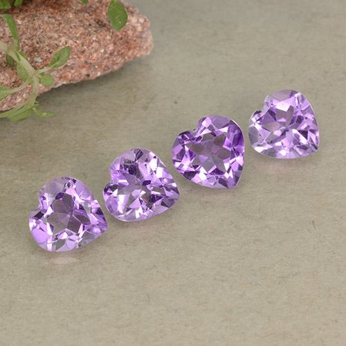 Purplish Violet Amethyst Gem - 0.6ct Heart Facet (ID: 497256)