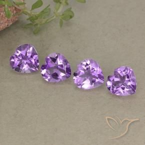 2.53 ctw Violet Amethyst Stones, Natural Amethyst in Heart Facet Shape for Sale
