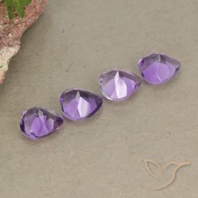 Amethyst Gemstones in 6 x 6 mm (calibrated) Size for Sale, Amethyst Stones in Purplish Violet Color