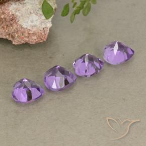 Amethyst Gemstones in 6 x 6 mm (calibrated) Size for Sale, Amethyst Stones in Deep Purplish Violet Color
