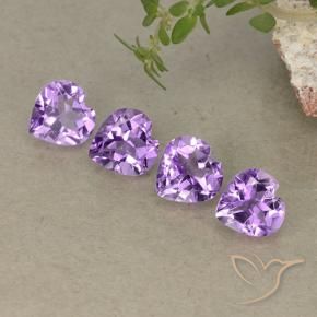2.75 ctw Violet Amethyst Stones, Natural Amethyst in Heart Facet Shape for Sale