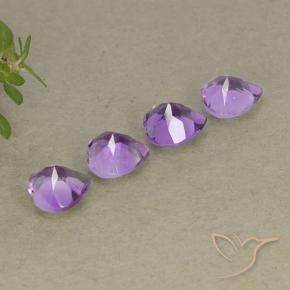 Amethyst Gemstones in 6 x 6 mm (calibrated) Size for Sale, Amethyst Stones in Medium Purplish Violet Color