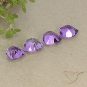 Amethyst Gemstones in 6 x 6 mm (calibrated) Size for Sale, Amethyst Stones in Medium Purplish Violet Color
