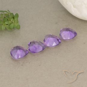 Amethyst Gemstones in 6 x 6 mm (calibrated) Size for Sale, Amethyst Stones in Pinkish Violet Color