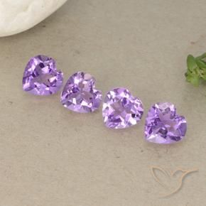 2.76 ctw Violet Amethyst Stones, Natural Amethyst in Heart Facet Shape for Sale