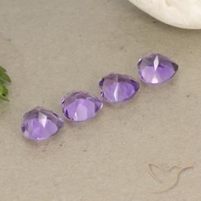 Amethyst Gemstones in 6 x 6 mm (calibrated) Size for Sale, Amethyst Stones in Medium Violet Color