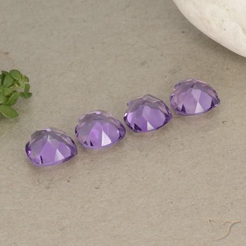 Amethyst Gemstones in 6 x 6 mm (calibrated) Size for Sale, Amethyst Stones in Medium Purplish Violet Color