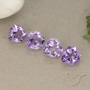 2.83 ctw Violet Amethyst Stones, Natural Amethyst in Heart Facet Shape for Sale