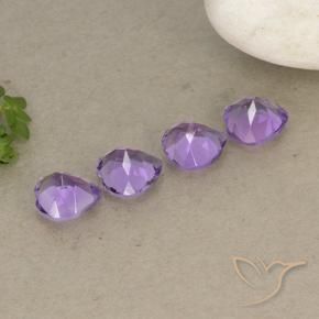 Amethyst Gemstones in 6 x 6 mm (calibrated) Size for Sale, Amethyst Stones in Medium Purplish Violet Color