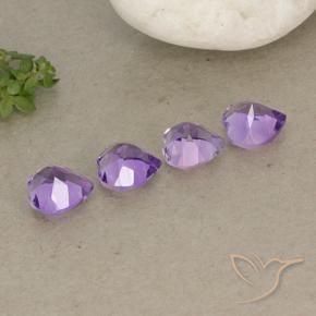 Amethyst Gemstones in 6 x 5.8 mm Size for Sale, Amethyst Stones in Purplish Violet Color