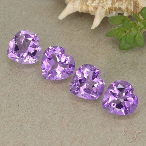 Purplish Violet Amethyst Gem - 0.8ct Heart Facet (ID: 497663)