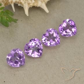 2.65 ctw Violet Amethyst Stones, Natural Amethyst in Heart Facet Shape for Sale